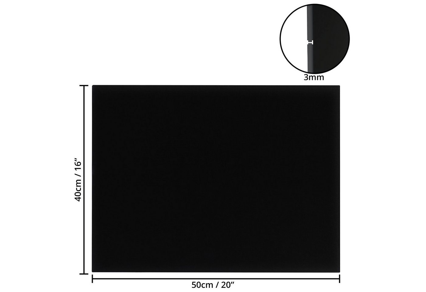 Thumbnail - Belle Vous Leinwand 4er Pack schwarze Leinwände 40x50 cm - Große vorgespannte Leinwand