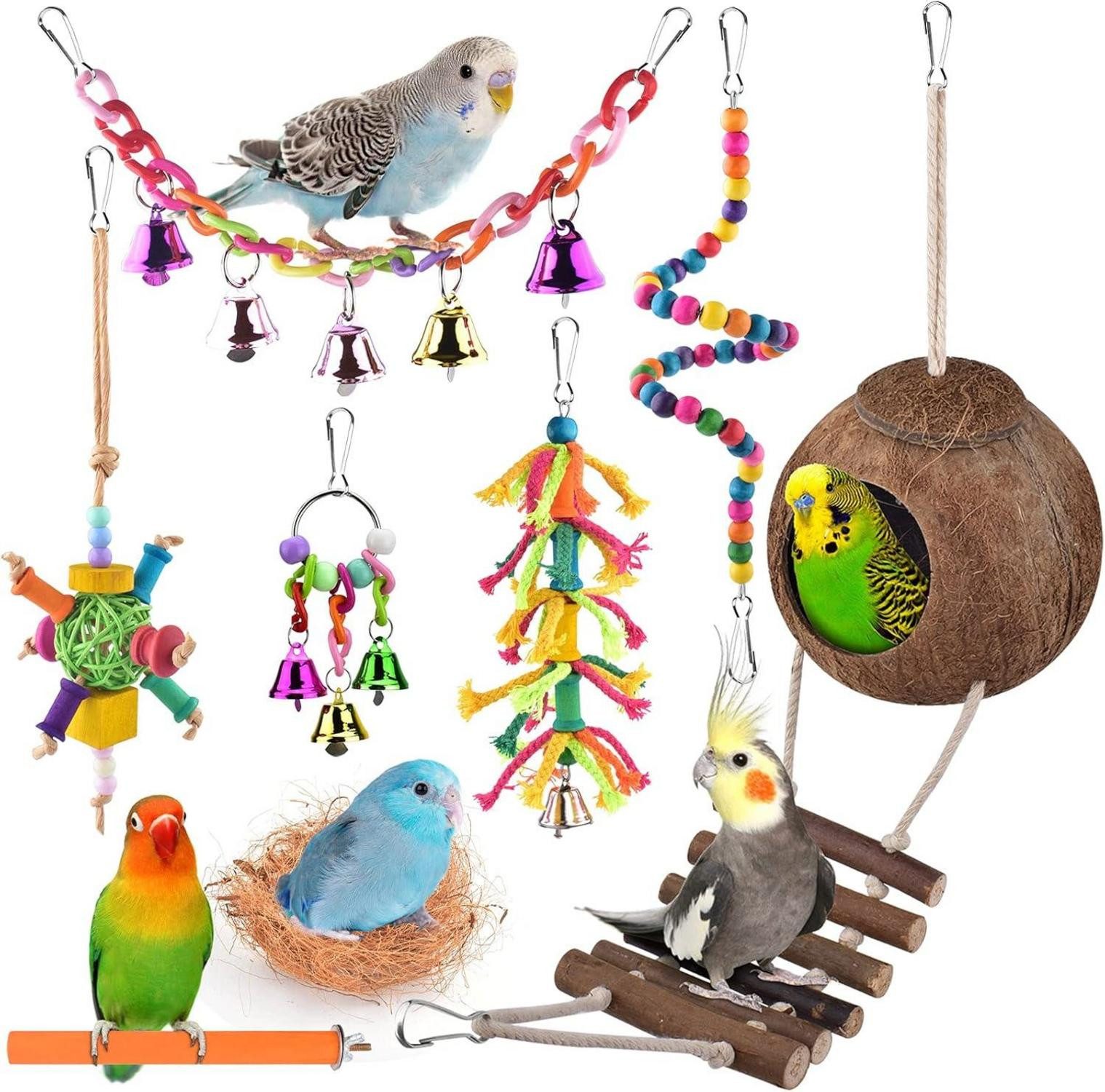 LuxusKollektion Vogelkäfig Vogelspielzeug Wellensittich Hängematte Holz günstig online kaufen