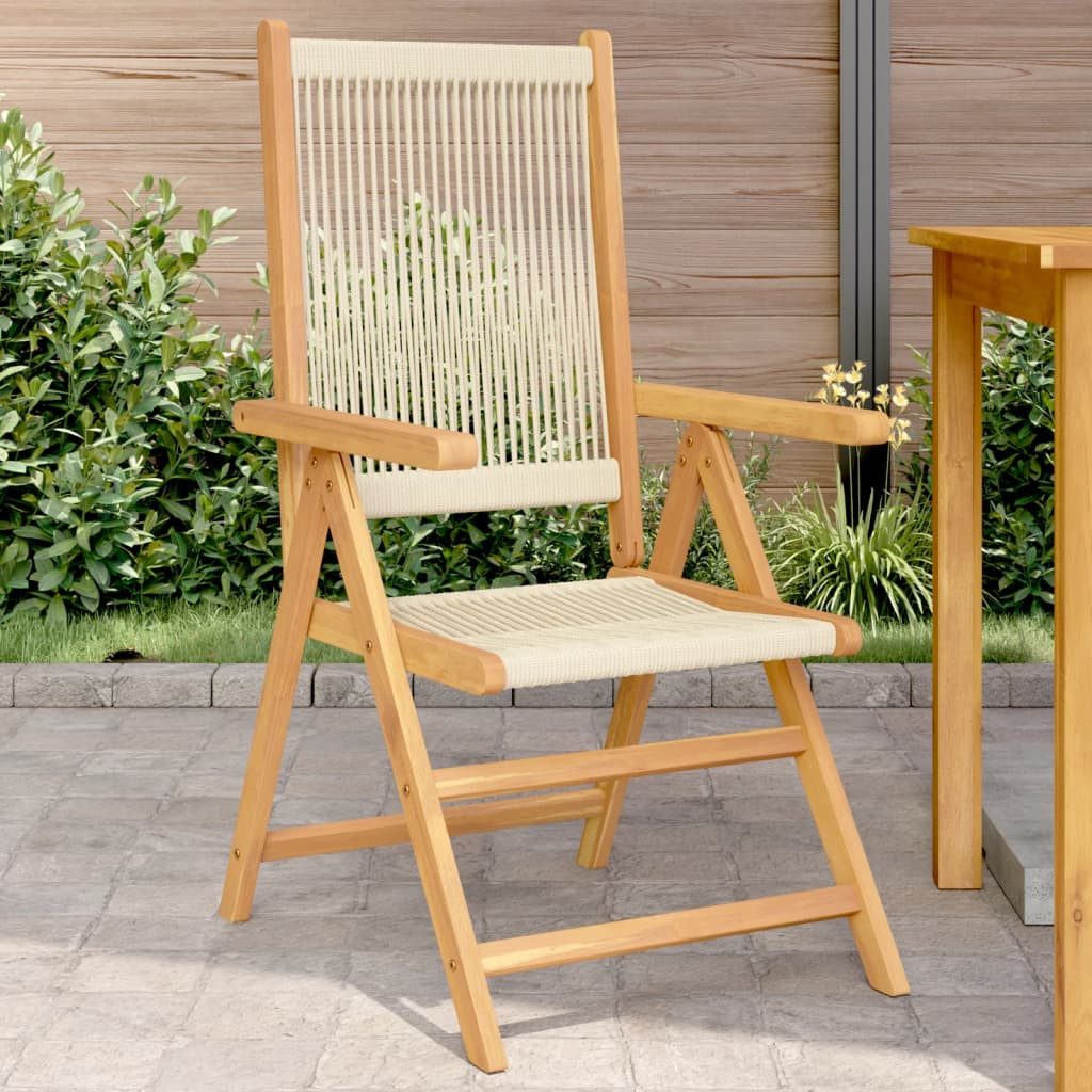 vidaXL Gartenstuhl Gartenstühle 2 Stk. Beige Massivholz und Polypropylen (2 St)