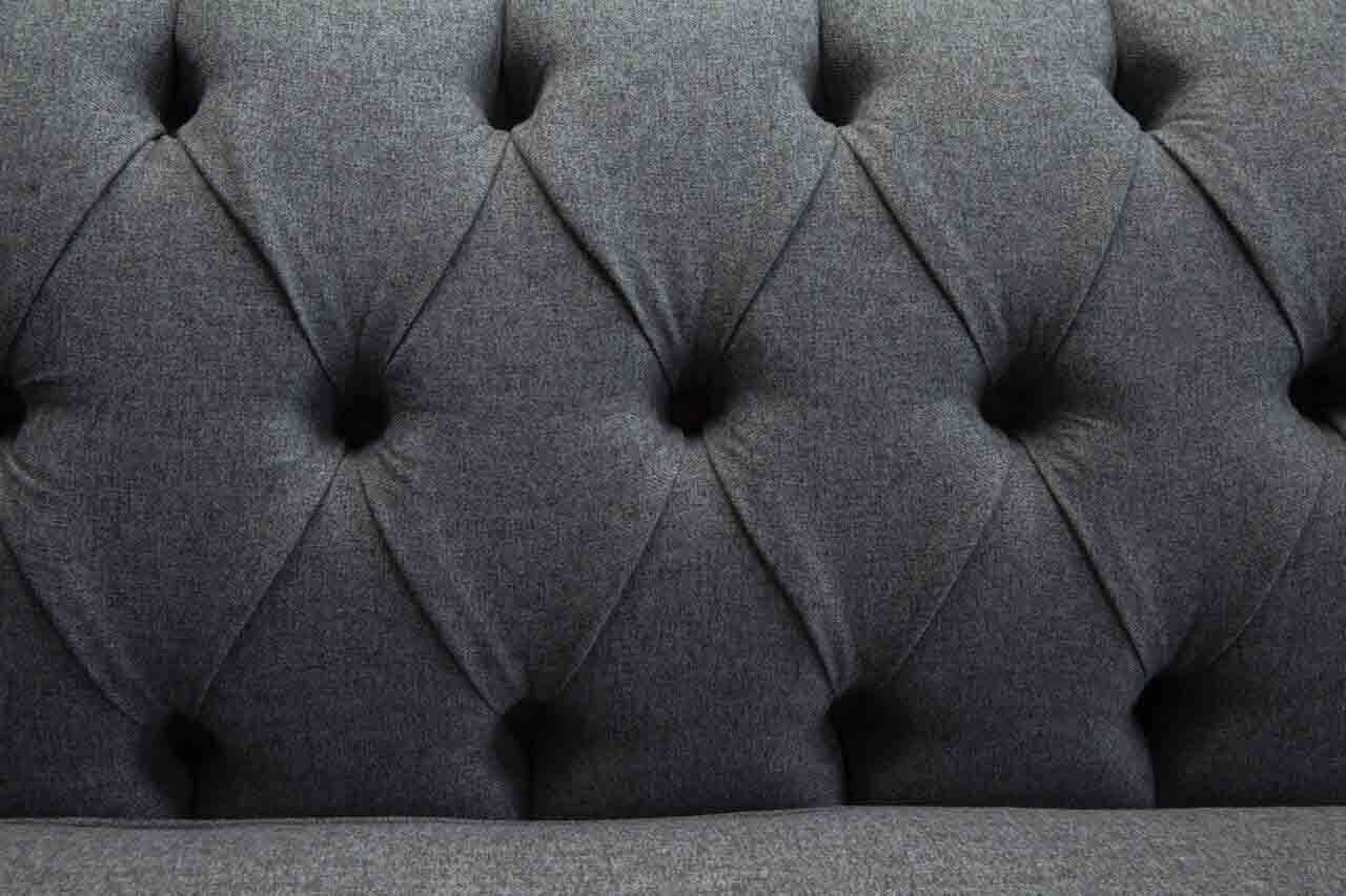 Textil Europe JVmoebel Sofa Made Sofa 4 Graues Grau, Couch Polster Chesterfield Luxus in Sitzer