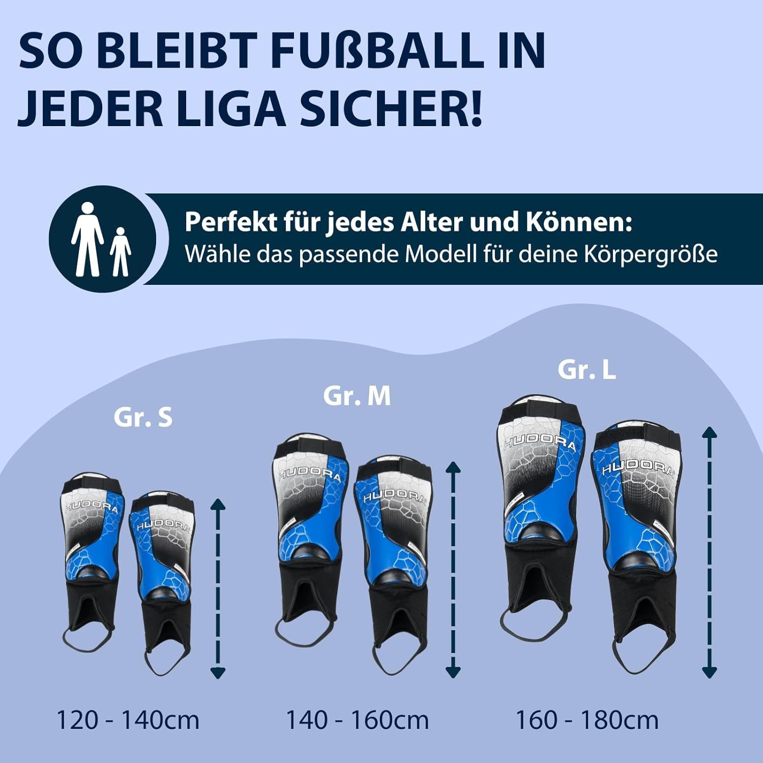 Hudora Spiel HUDORA Schienbeinschützer Knöchelschutz blau/schwarz Gr. M