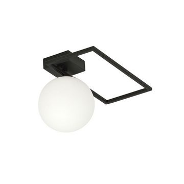 Licht-Erlebnisse Deckenleuchte EINAR, ohne Leuchtmittel, Metall Glas E14 Schwarz Weiß Kugel Schirm Modern