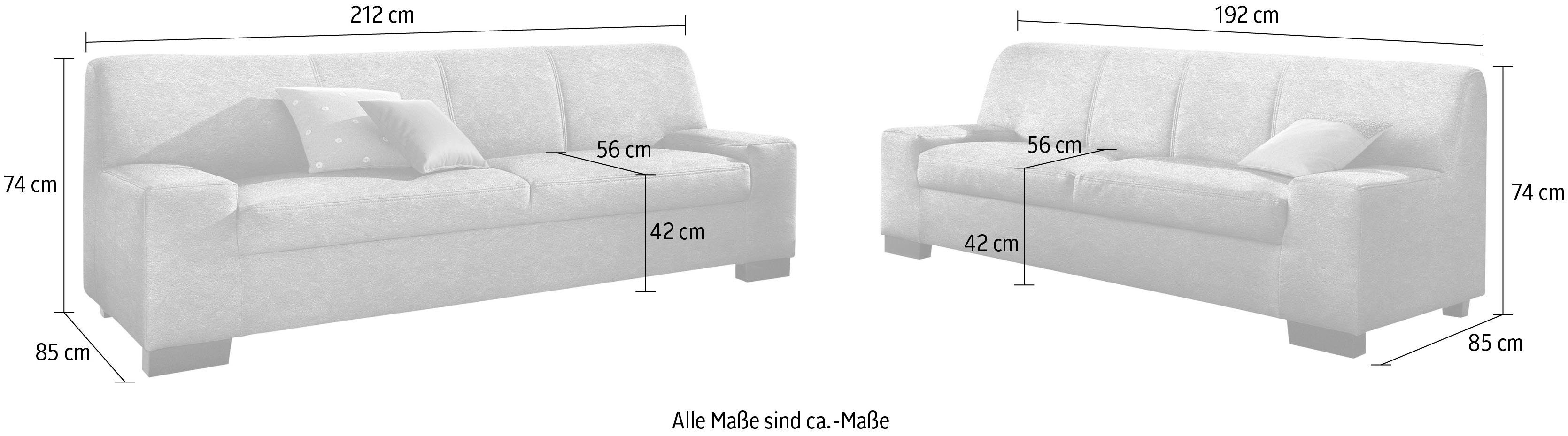DOMO collection Polstergarnitur Norma kubisch und zeitlos, (Set, 2-tlg), bestehend aus je einem 2- und 3-Sitzer – Bild 4 von 5