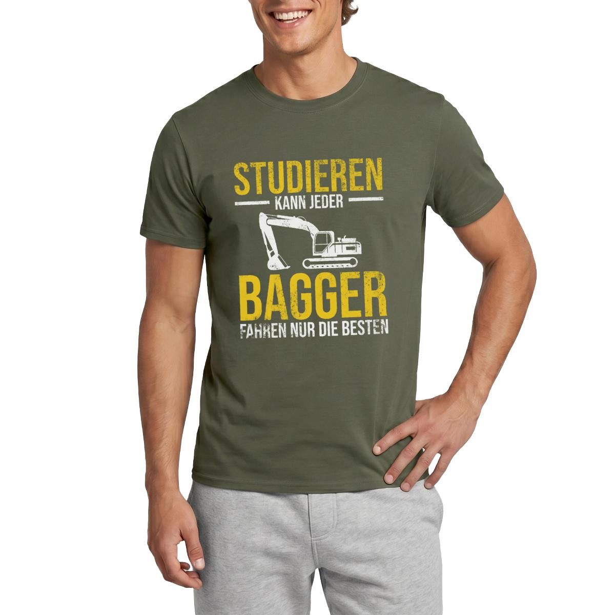 Spreadshirt T-Shirt Studieren Kann Jeder Bagger Fahren Nur Die Besten Männer T-Shirt (1-tlg)