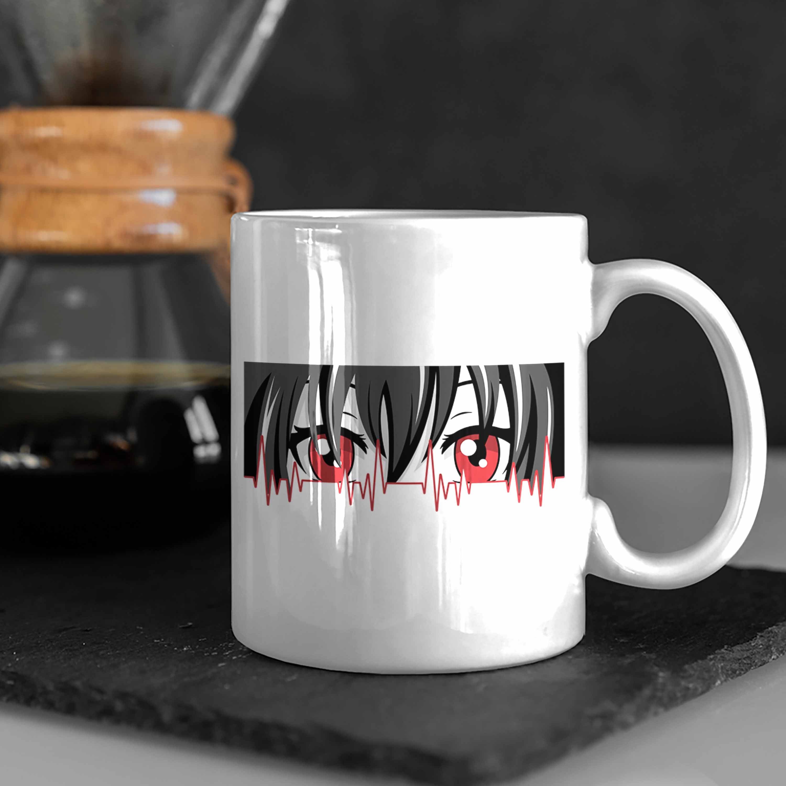 Tasse Geschenkidee Hobby Weiss Trendation Herzschlag Tasse Fans für Anime Geschenk Anime