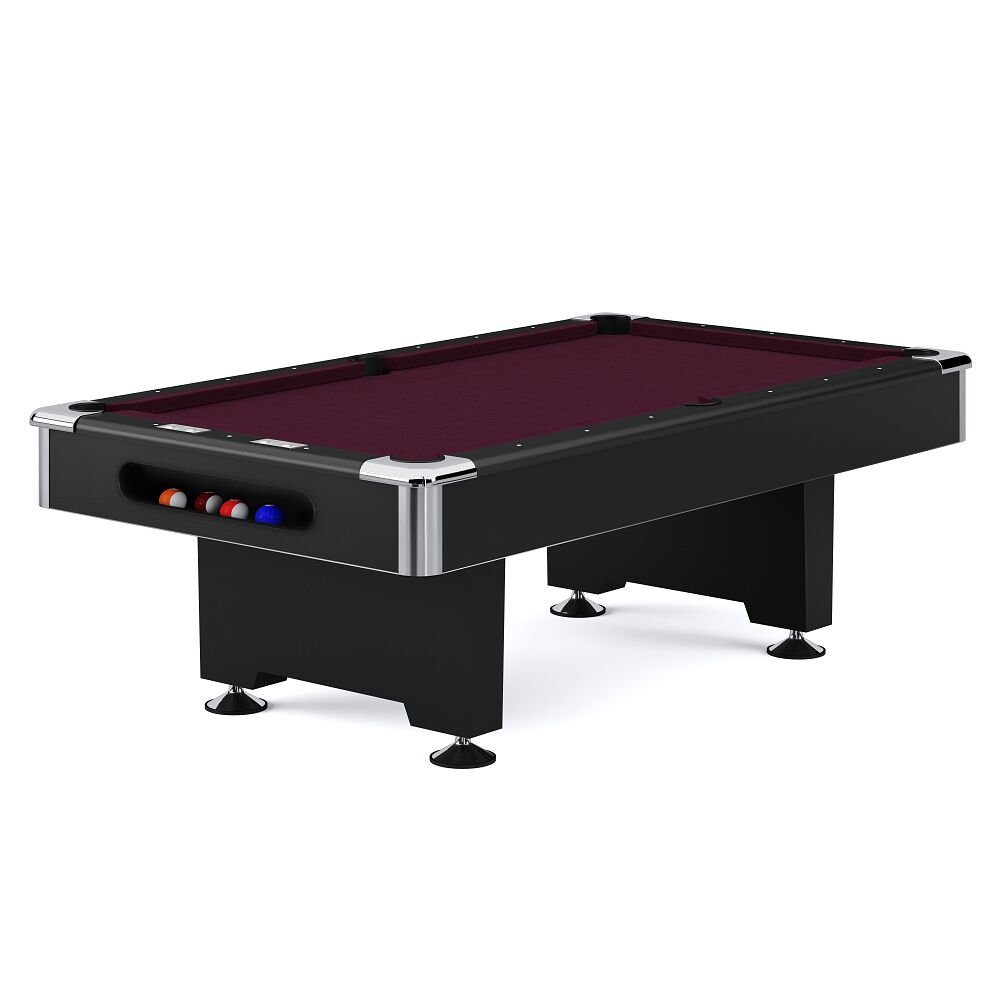 Automaten Hoffmann Billardtisch Billardtisch Club Pro in Schwarz, Turnier Schiefer Billardtisch in 8 ft oder 9 ft Simonis 860 Wine, 7 ft (Spielfeld 198x99 cm)