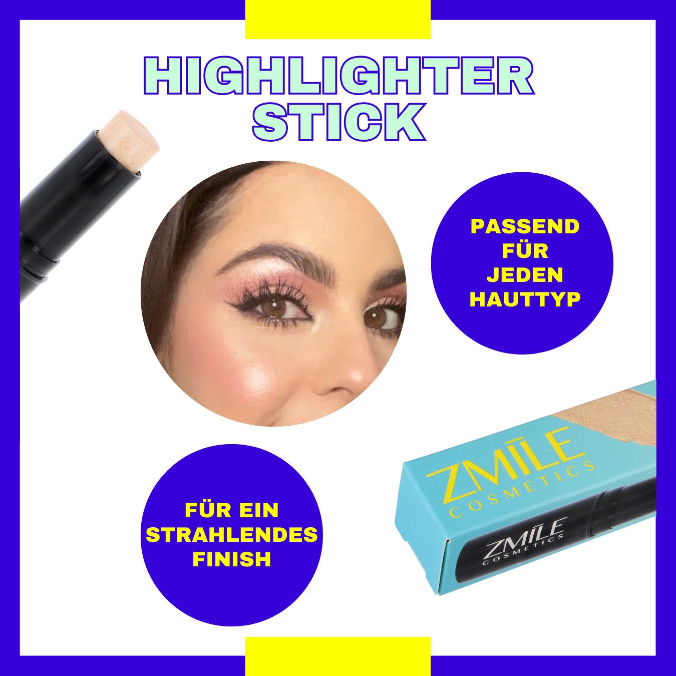ZMILE COSMETICS Highlighter Stick - vegane Kosmetik, 1-tlg.
