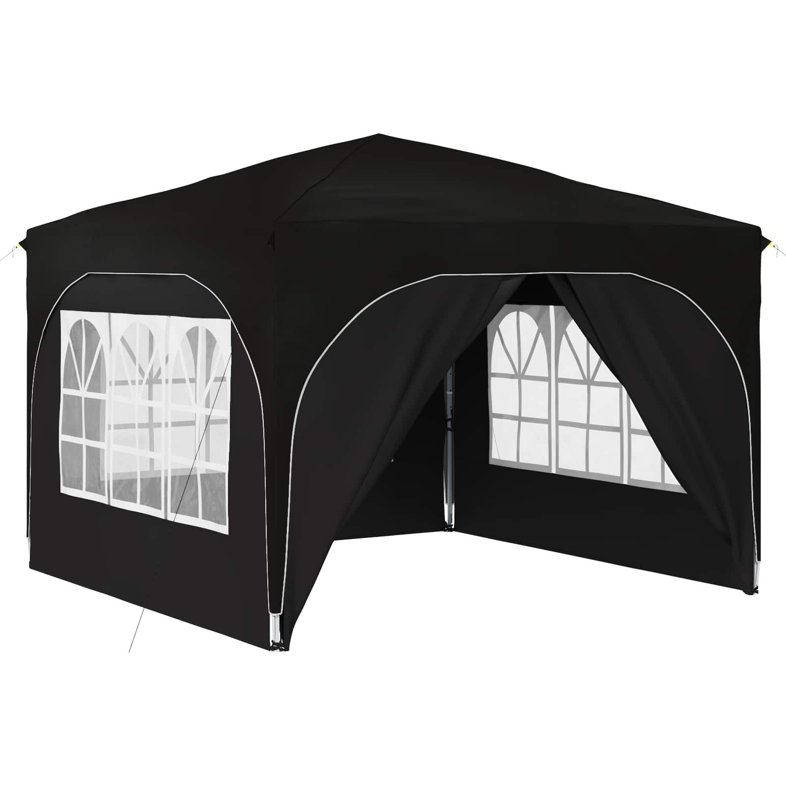 vidaXL Partyzelt Pop-up Partyzelt 290 x 290 x 245 cm Schwarz