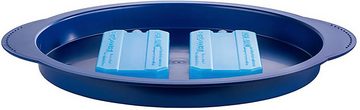 APS Kuchenplatte Thermo Tablett Set, Edelstahl, Kunststoff, Ø 34 cm, Kühlfunktion durch 2 Kühlakkus