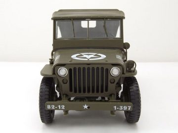 Welly Modellauto Willys Jeep geschlossen US Army Militär 1941 olivgrün Modellauto 1:18, Maßstab 1:18