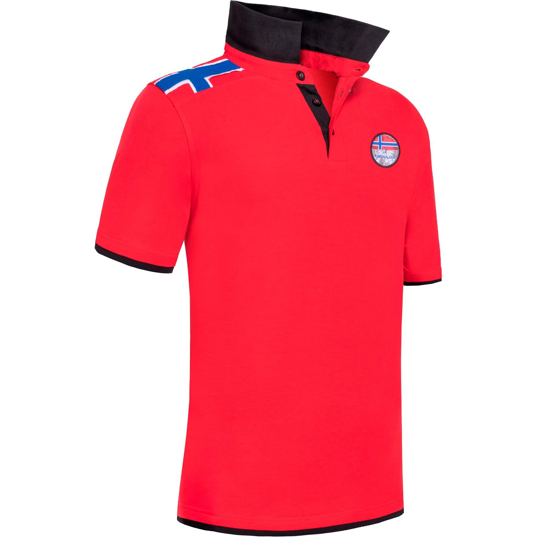 Poloshirt NEBFLAG, P6882 - Herren, rot-schwarz, XL