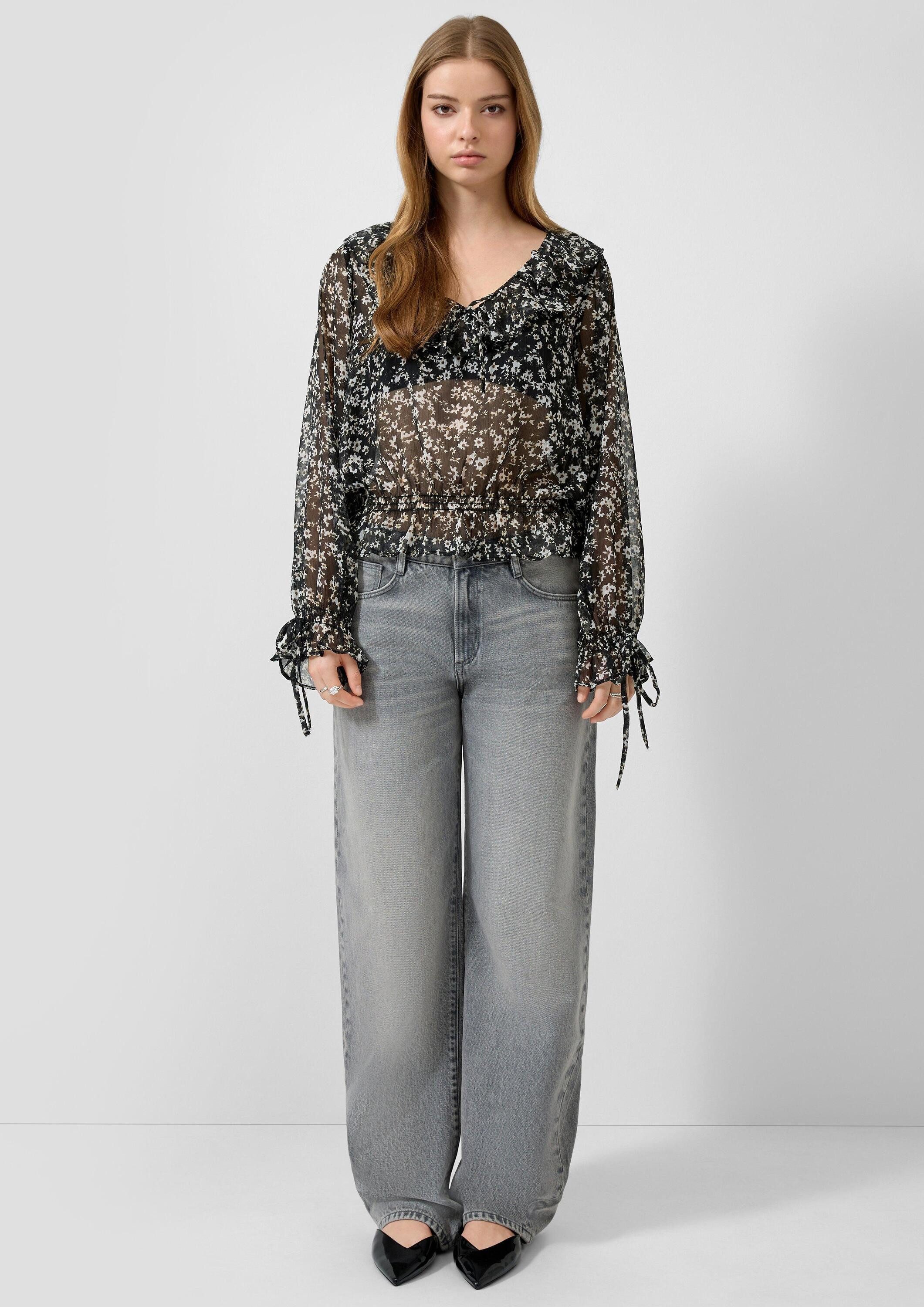 QS Weite Jeans Jeans-Hose Barrel-Jeans / Relaxed Fit / Mid Rise / Barrel Leg