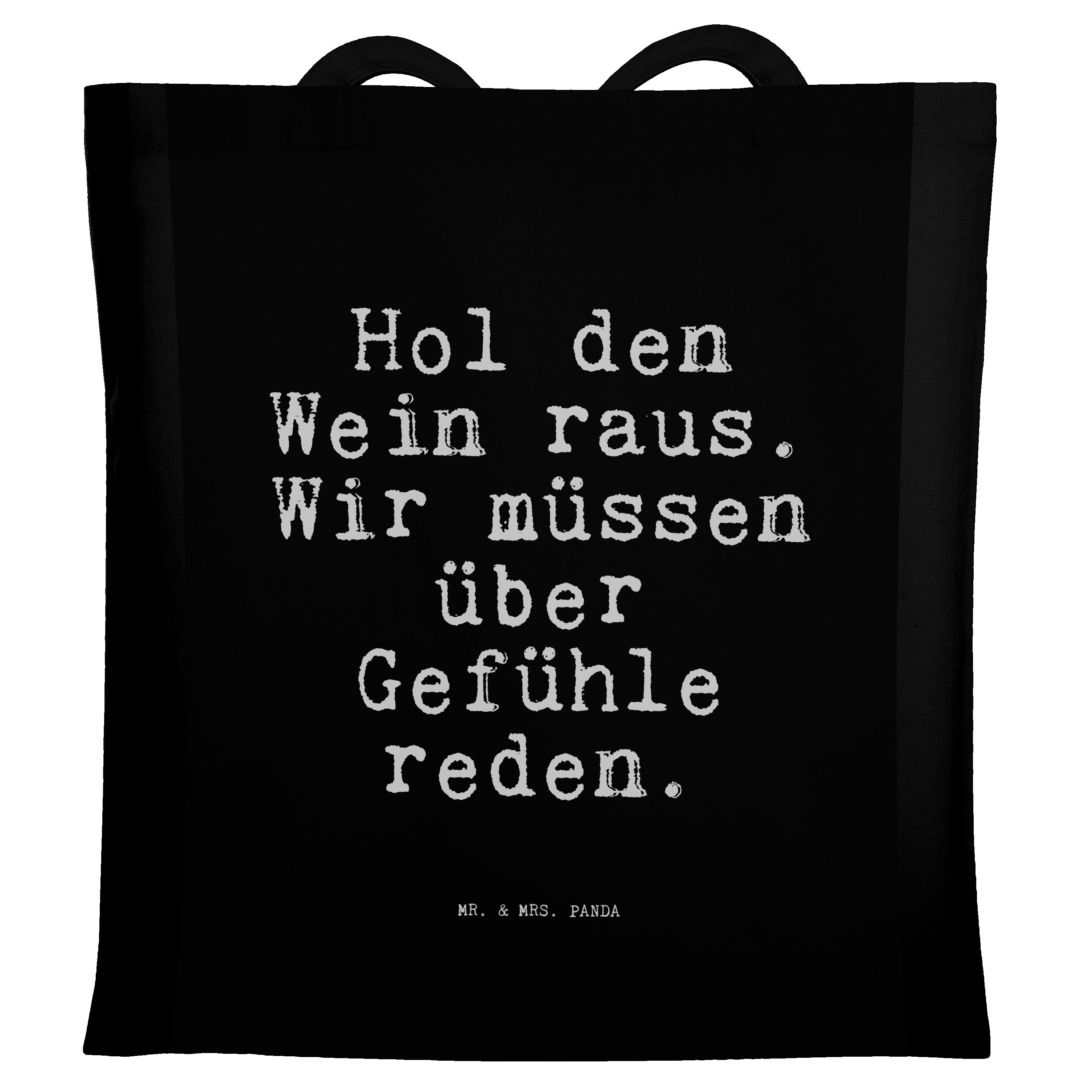 - Wein witzig, Weisheiten, Schwarz Mrs. (1-tlg) Geschenk, - Hol & raus.... Spruc den Panda Mr. Tragetasche