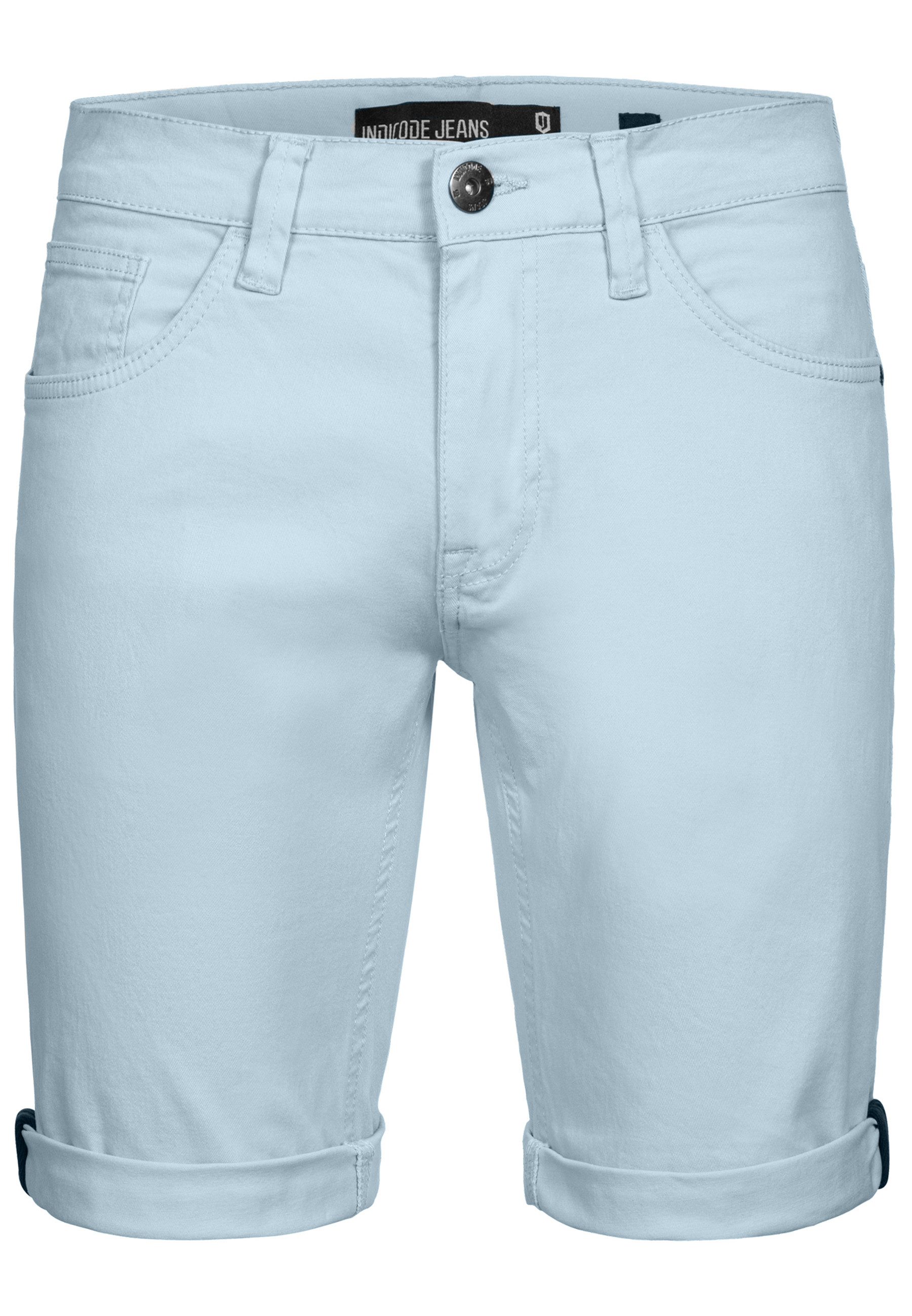 Indicode Jeansshorts Villeurbanne aus elastischer Bauwoll-Qualität günstig online kaufen