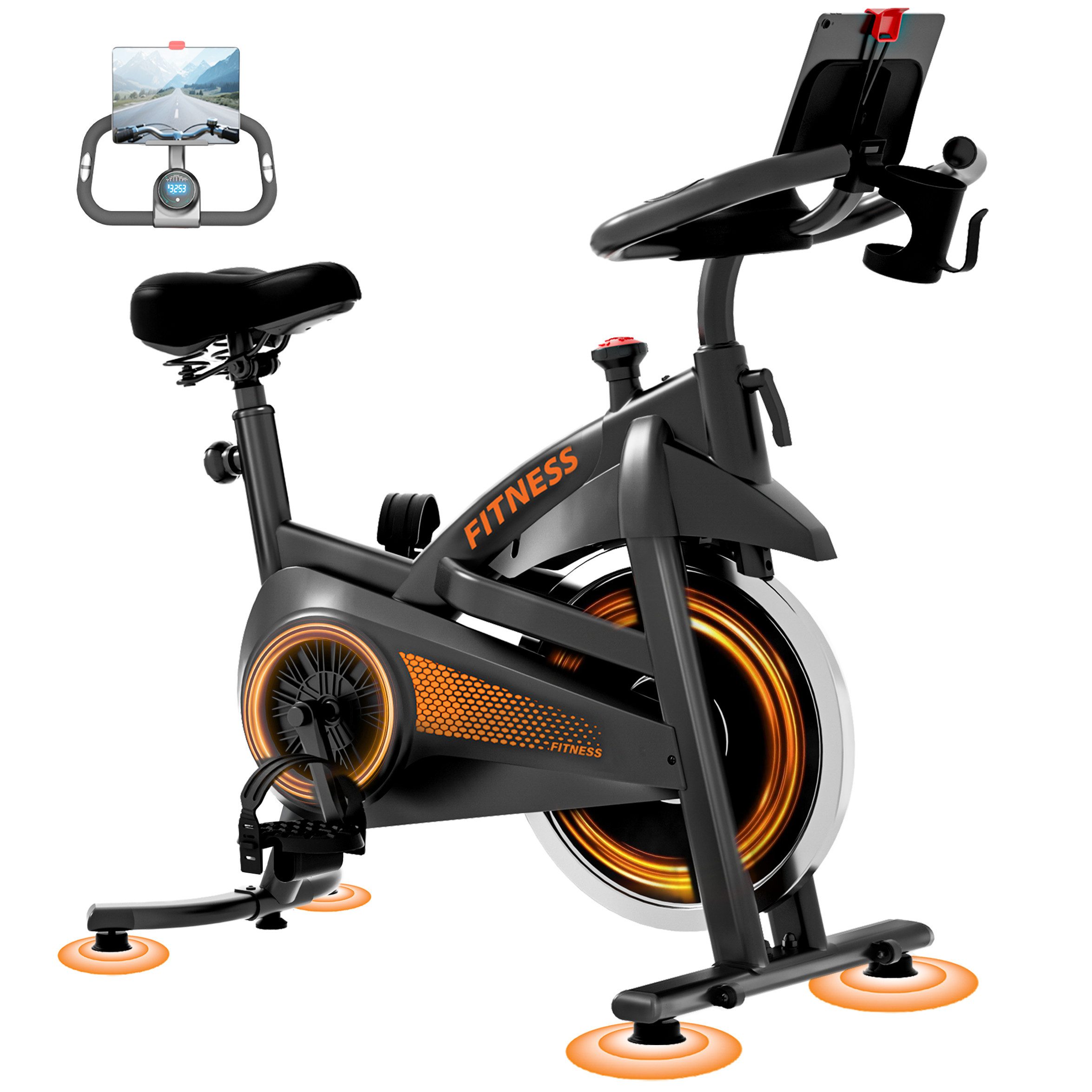 Heimtrainer Indoor Bike mit App, Komfortsitz – Indoor Cycling Bike