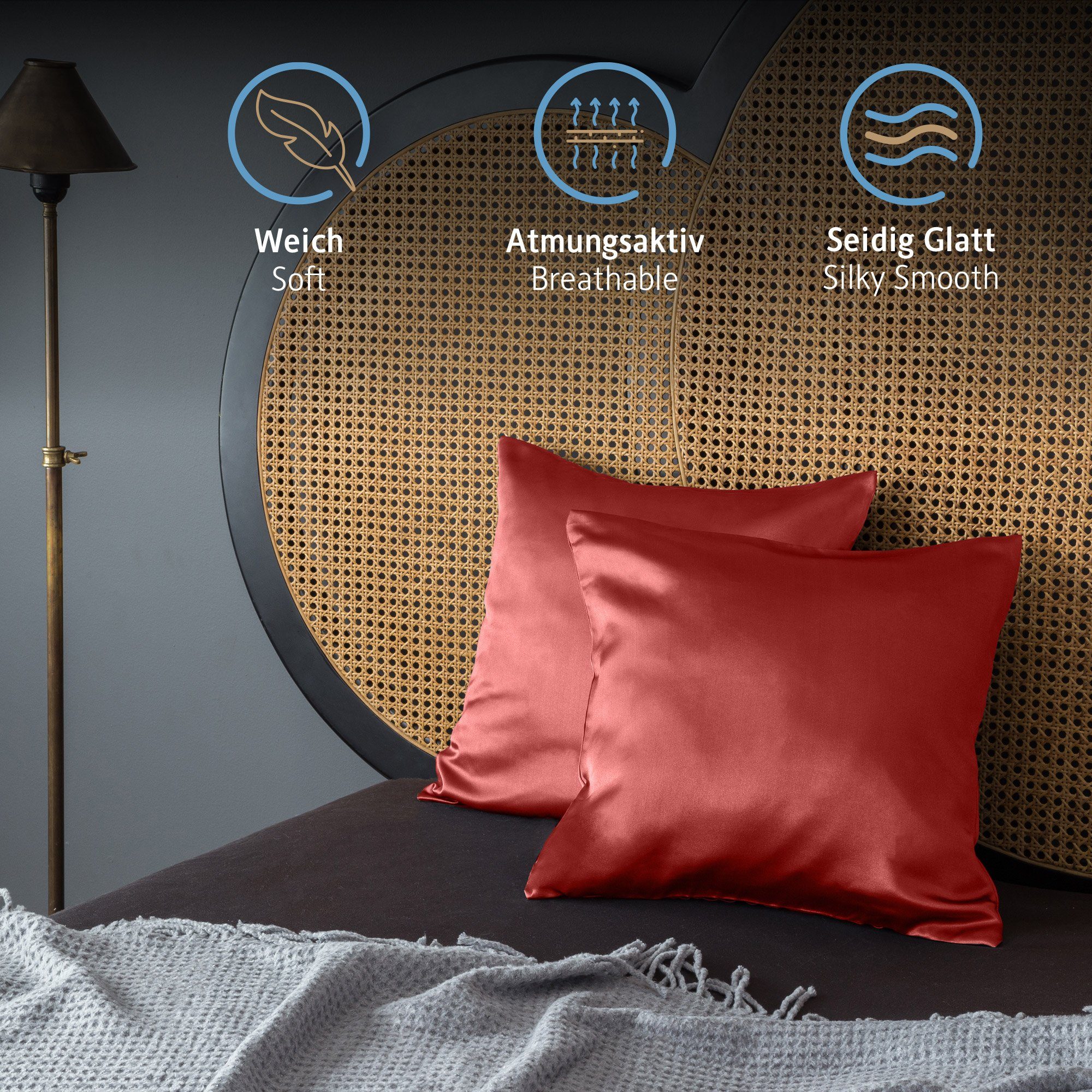 Komfortec Kissenbezug Mikrofaser Satin Kopfkissenbezug für Haar und Haut, ( günstig online kaufen