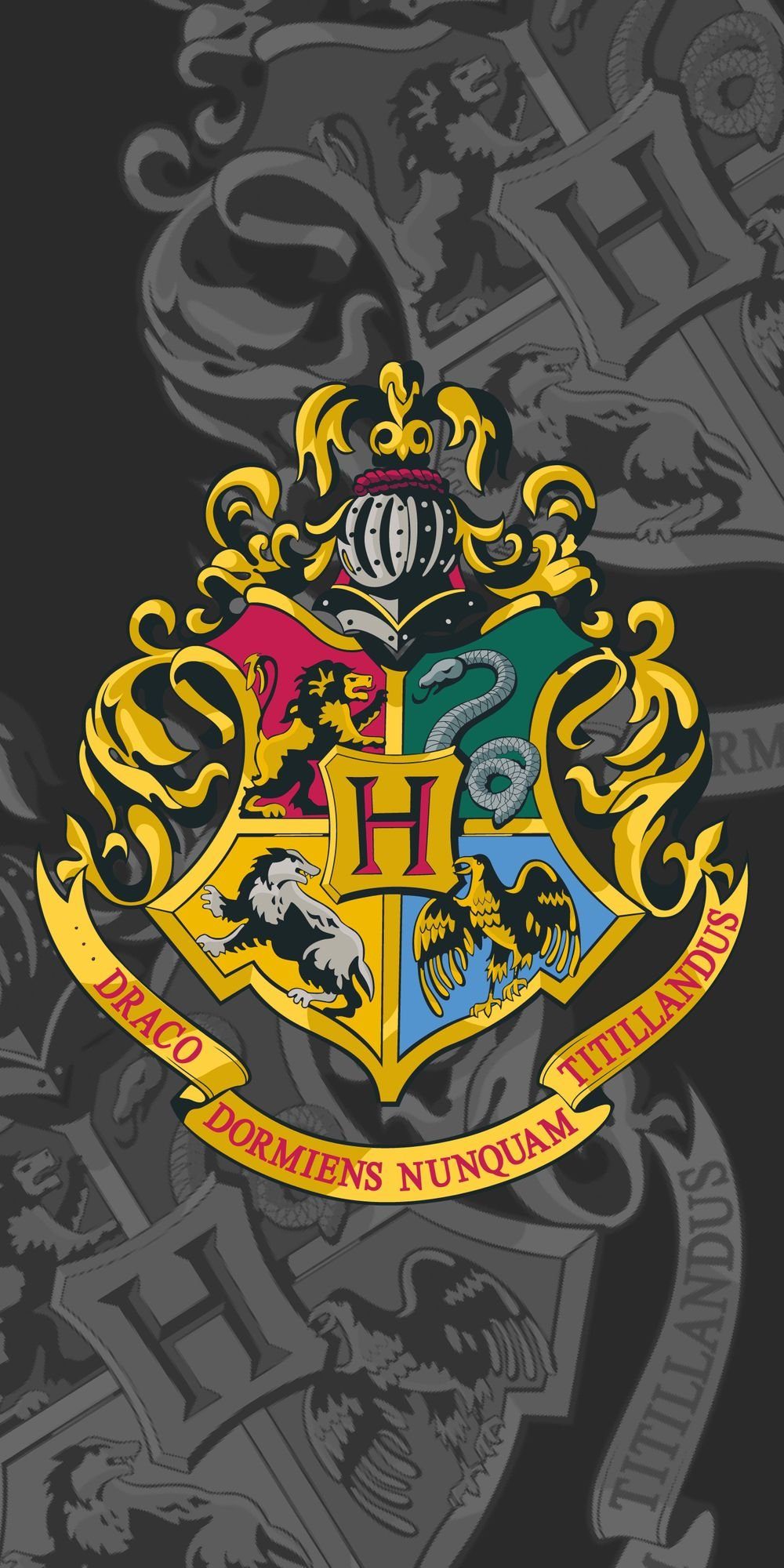 Jerry Fabrics Handtücher Harry Potter Hogwarts Wappen Duschtuch Strandtuch Badetuch 70 x 140 cm