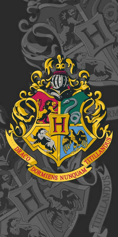 Jerry Fabrics Handtücher Harry Potter Hogwarts Wappen Duschtuch Strandtuch Badetuch 70 x 140 cm