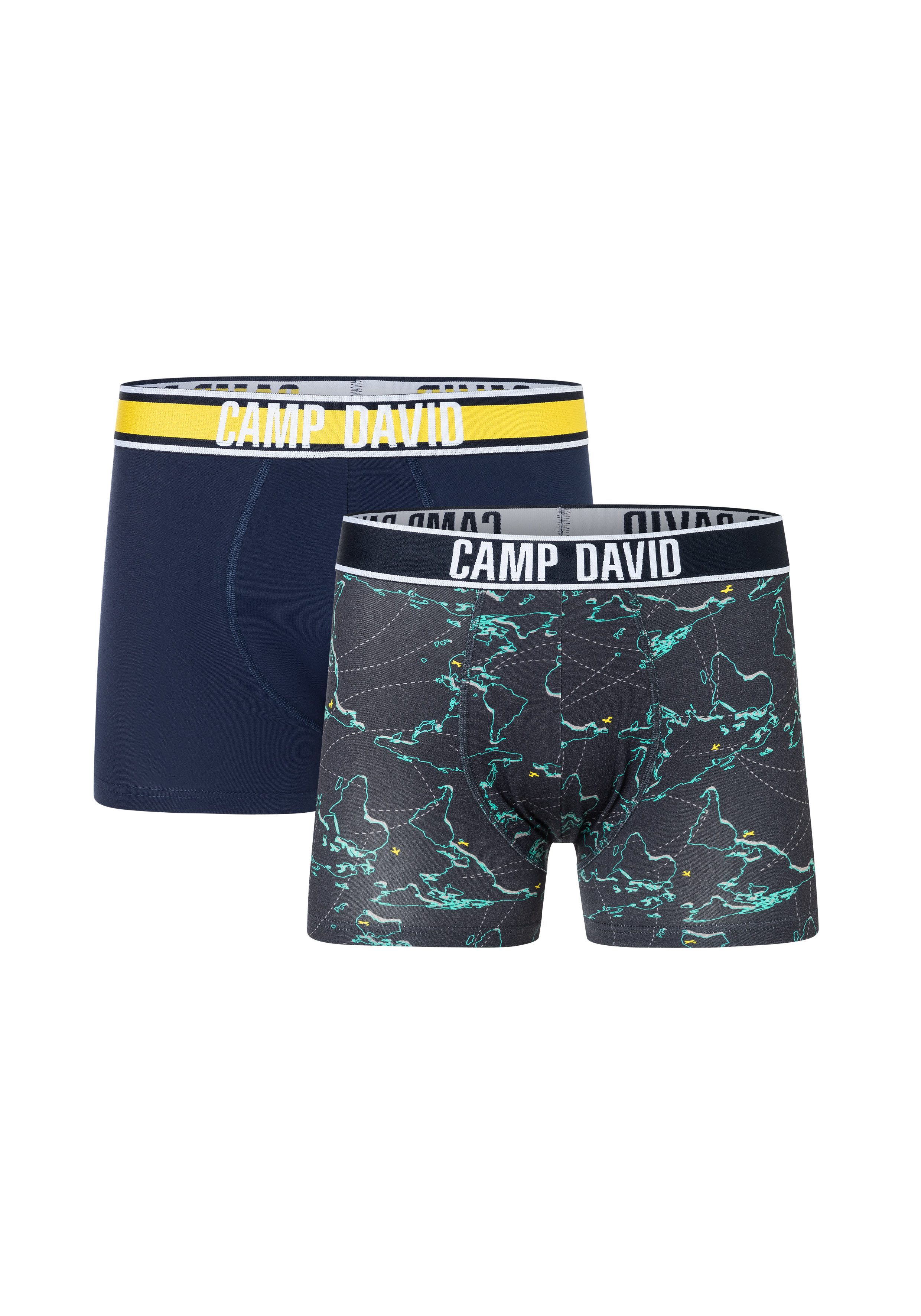 CAMP DAVID Boxershorts casual (2er Pack) mit elastischem Bund günstig online kaufen