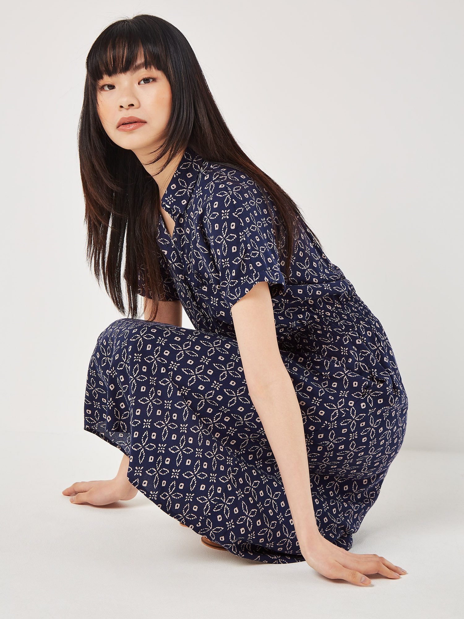 Apricot Druckkleid Batikkleid (1-tlg) mit Taschen günstig online kaufen