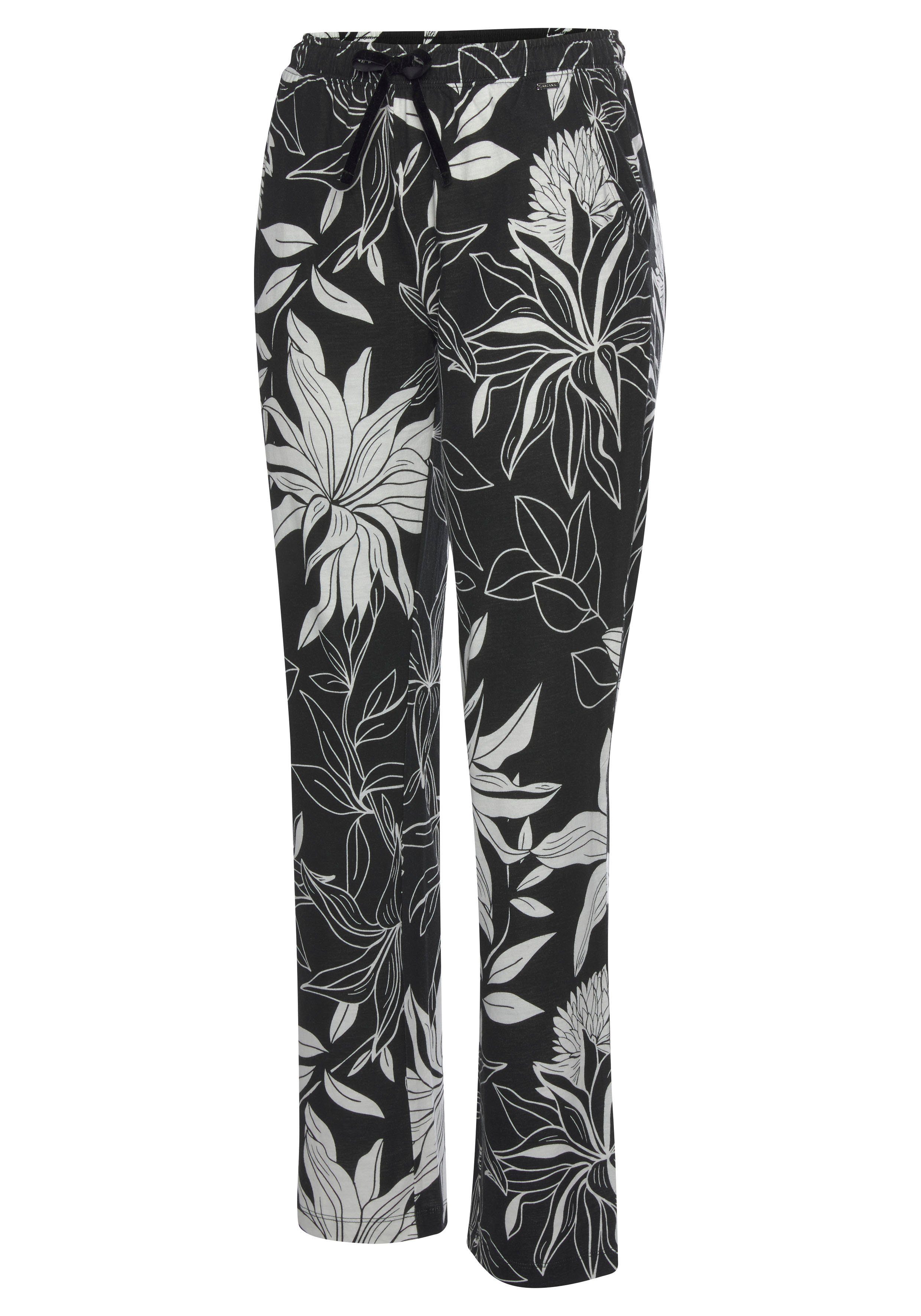 LASCANA Schlafhose mit floralem Druck