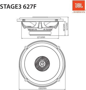 JBL STAGE3 627F 2-Wege Lautsprecher Auto-Lautsprecher (45 W, JBL STAGE3 627F 2-Wege 16,5cm Koax Lautsprecher)