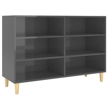 vidaXL Aktenschrank Sideboard Hochglanz-Grau 103,5x35x70 cm Spanplatte