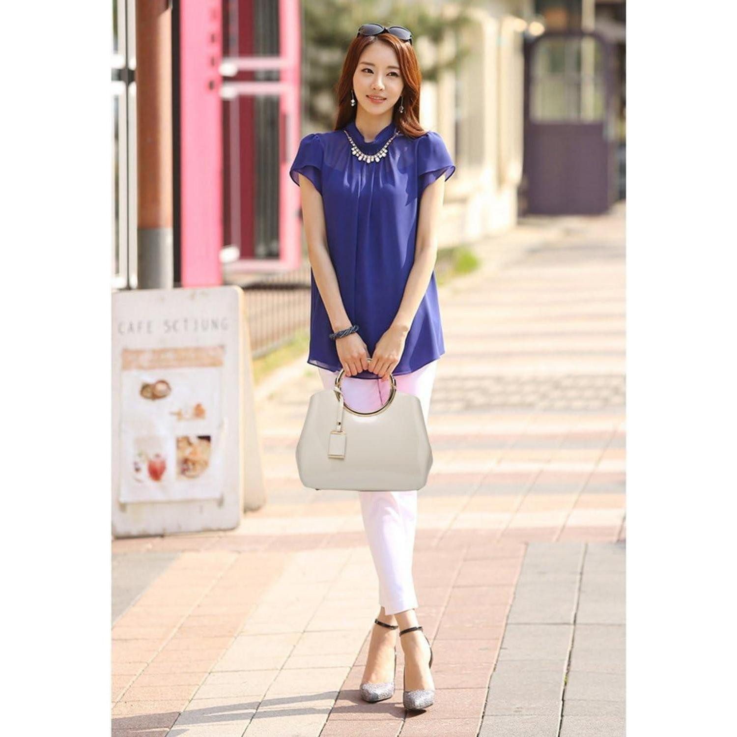 LuxusKollektion Handtasche Damen Handtasche PU-Lackleder Henkeltasche Abend günstig online kaufen