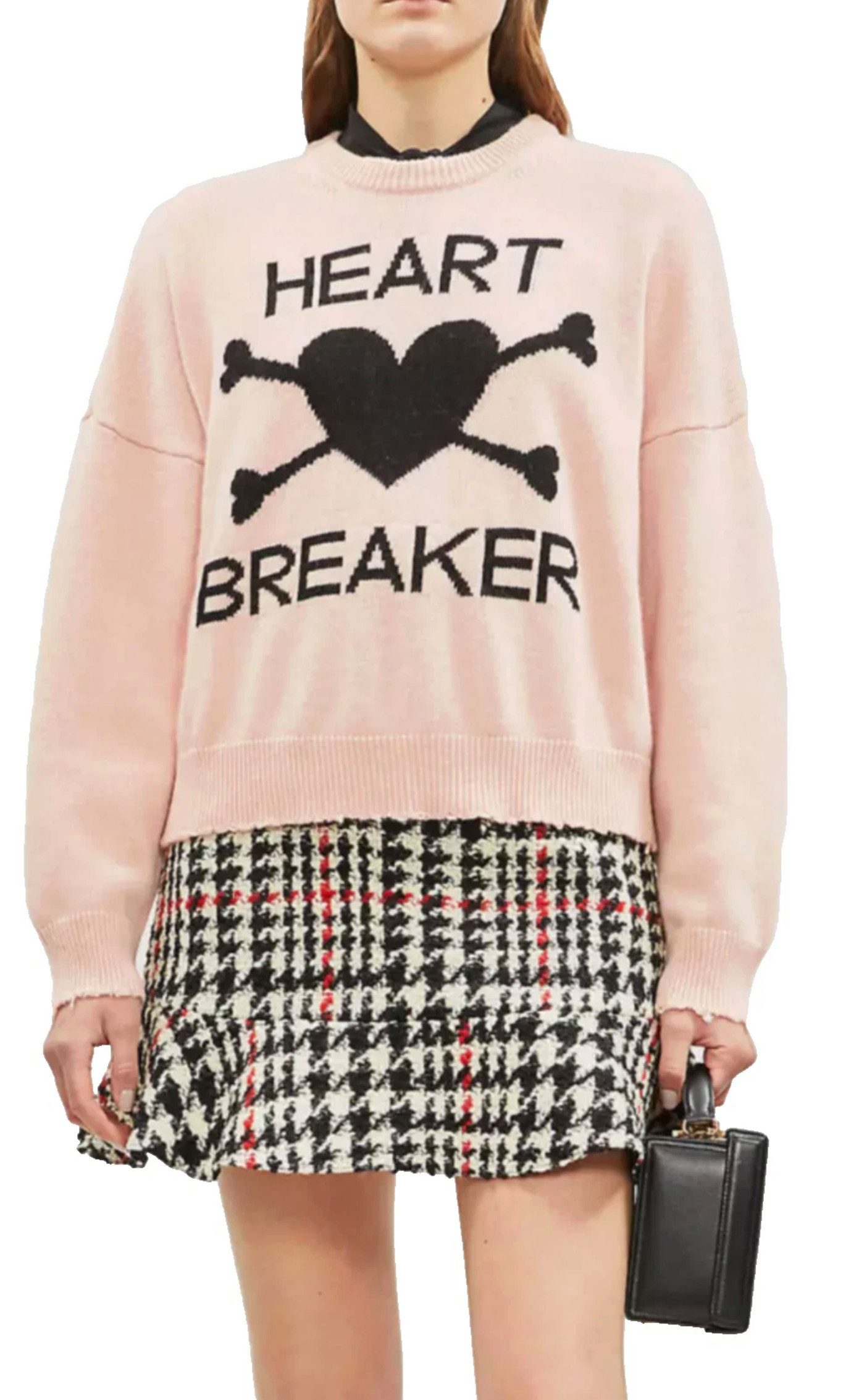 Valentino Strickpullover RED Heart Breaker Cropped Distressed Pulli Jumper Distressed Abschlüsse bewusst unperfekter Couture-Look