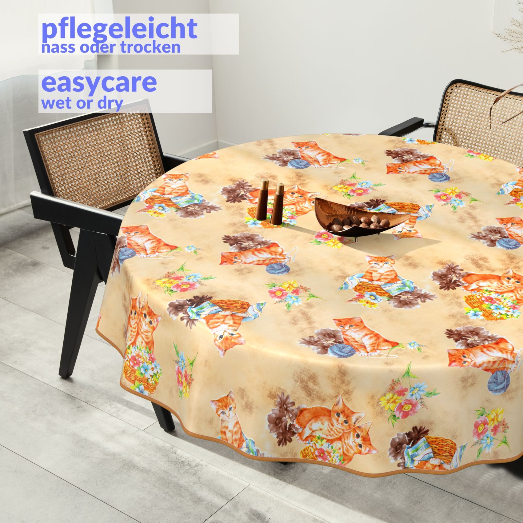 ANRO Tischdecke Wachstuchtischdecke MIMOSA Gartentischdecke (Einzelstück günstig online kaufen