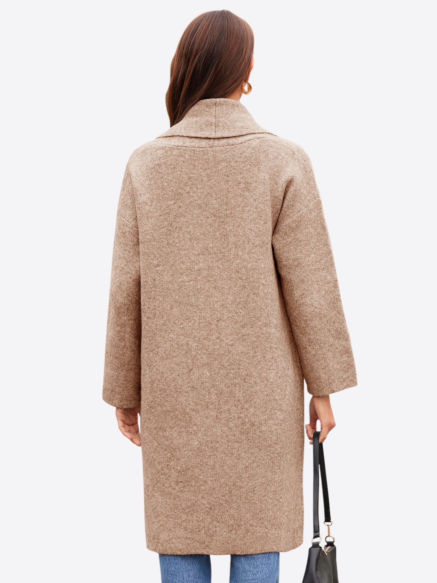 Imily Bela Cardigan Damen Oversize Langcardigan mit Revers (Packung, 1-tlg. günstig online kaufen