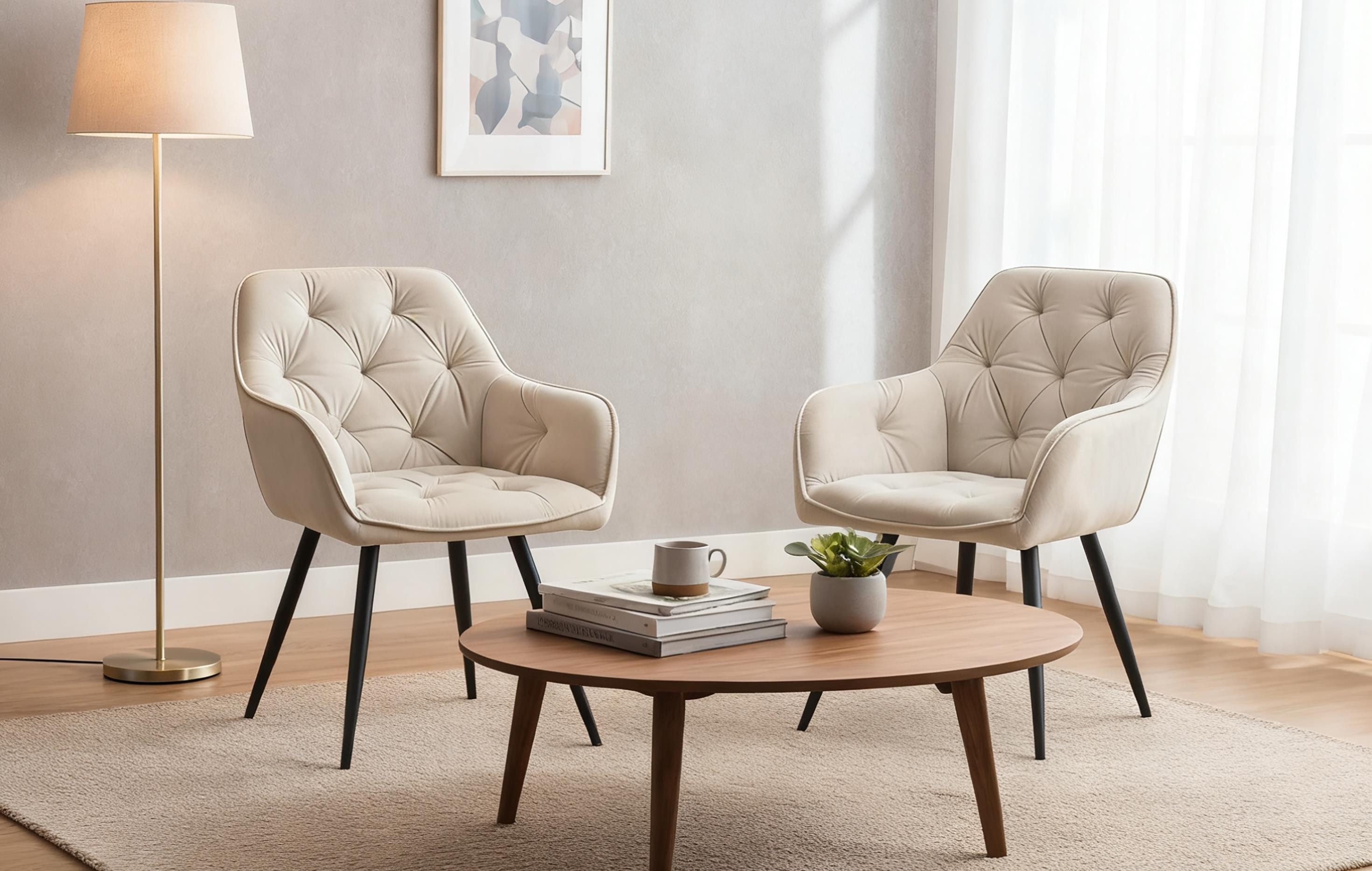 B&D home Polsterstuhl DIETER (2er Set, 2 St), Steppung, mit Armlehnen