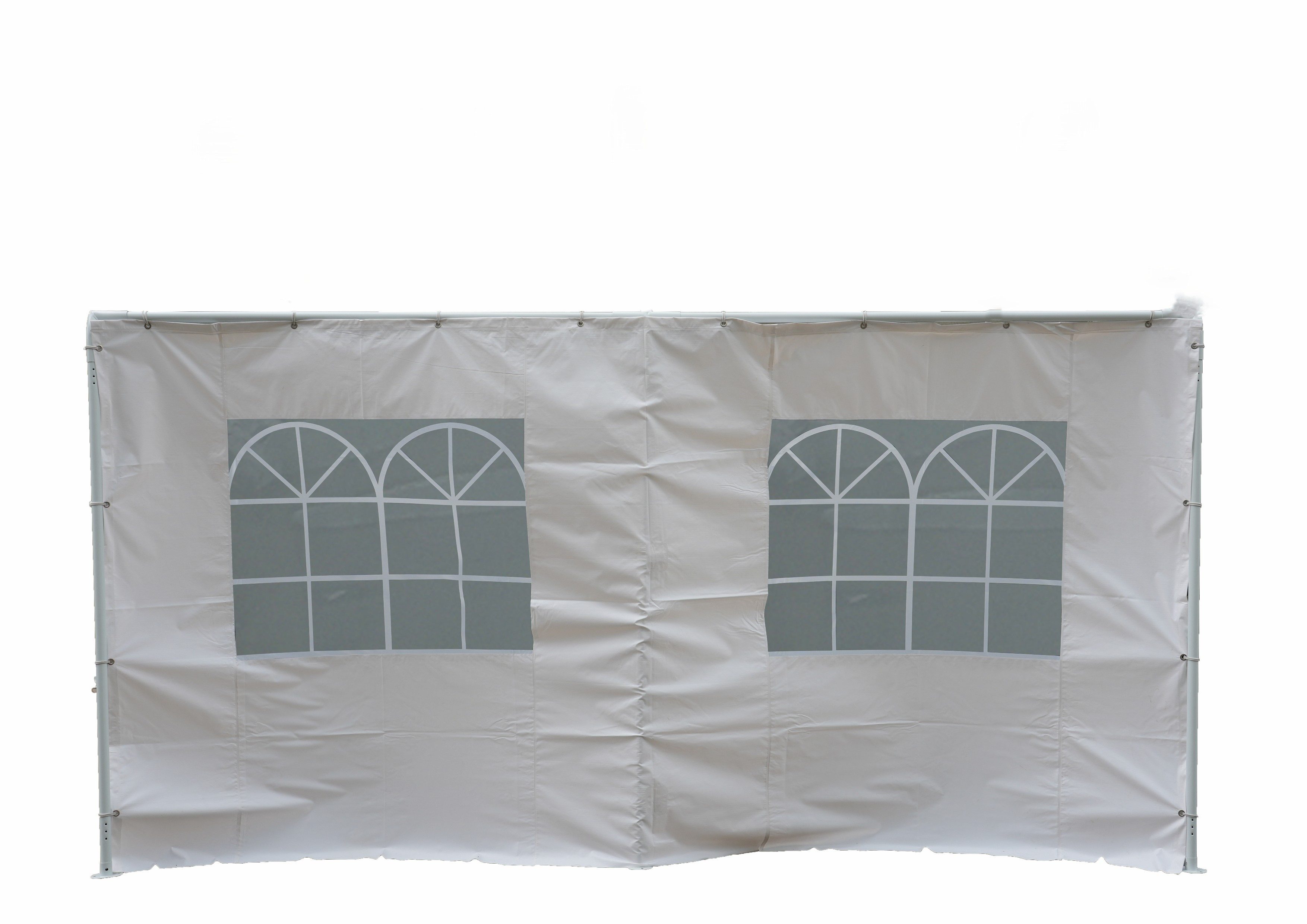 DEGAMO Pavillonseitenteil PALMA, 1x Seitenteil, 400cm, PVC weiss, mit Fenstern
