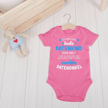 Shirtracer Shirtbody Ich bin das beste Patenkind der Welt weiß/blau Patenonkel Baby