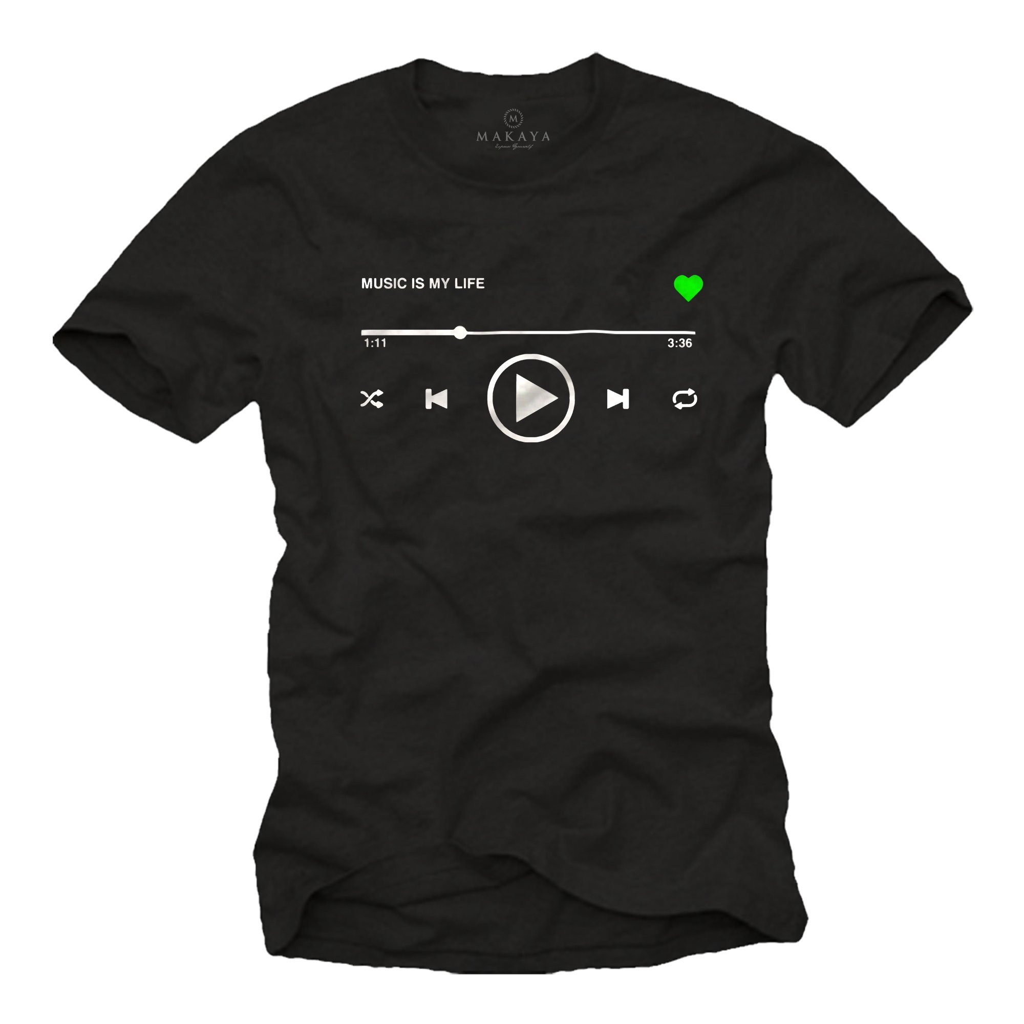 Print-Shirt Herren Motiv Musik Playlist Geschenke für Musiker Coole Männer Mode