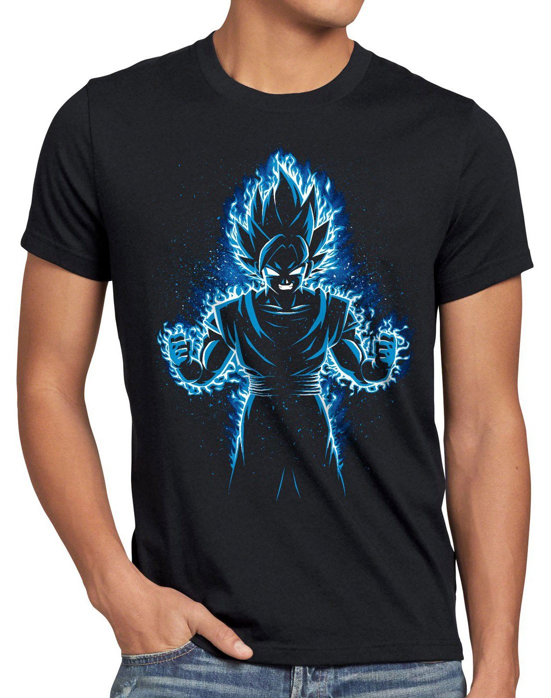 Print-Shirt Herren T-Shirt Songoku Max Power turtle ball z roshi dragon veg günstig online kaufen