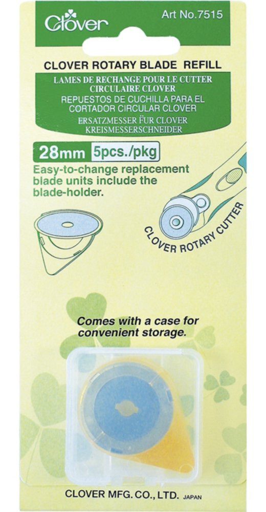 Clover Cuttermesser Ersatzklingen für Rollschneider 28mm, Inhalt 5 Stück