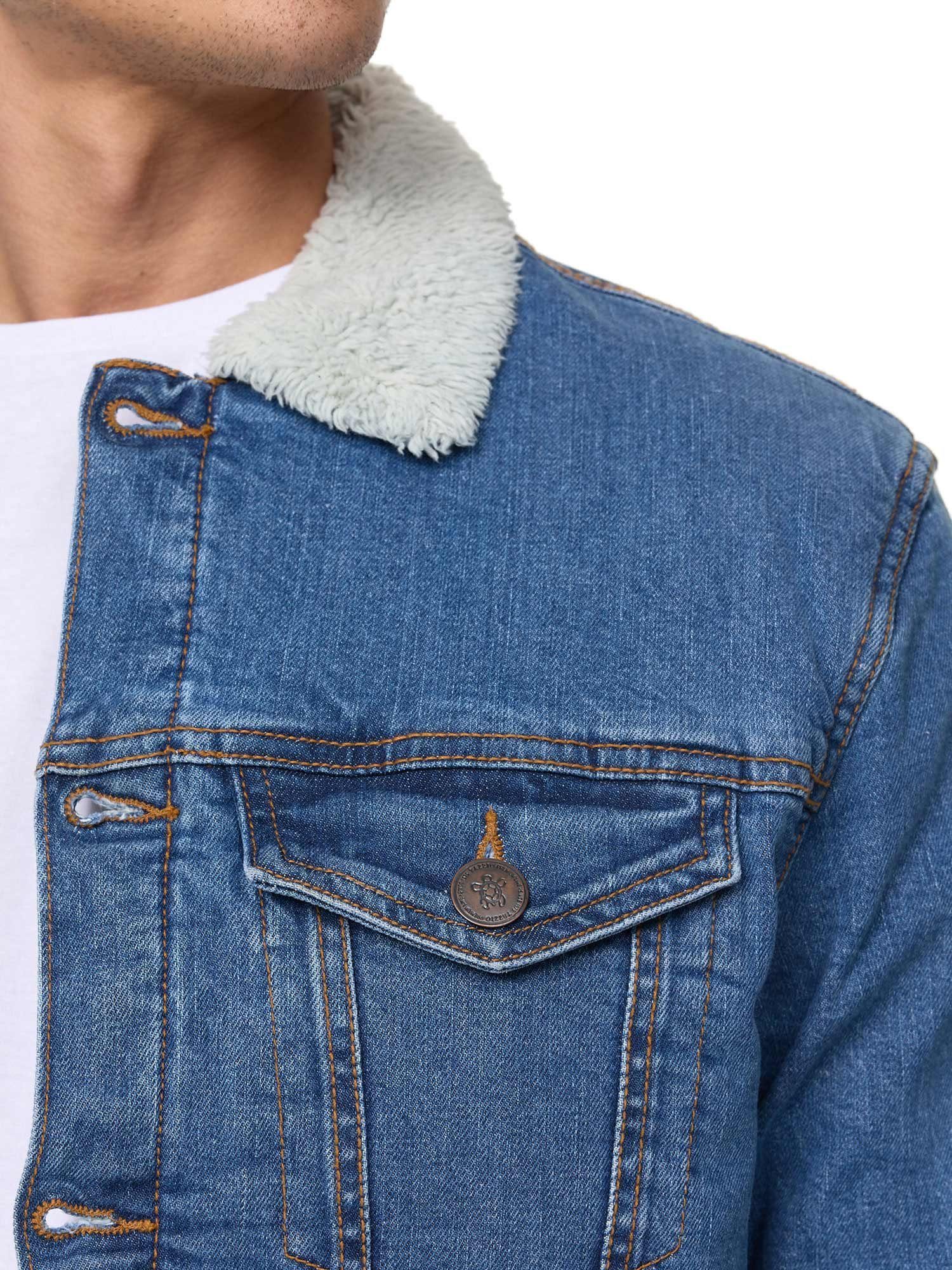 Tazzio Jeansjacke A400 Jeans Jacke mit Fellkragen – Bild 4 von 5