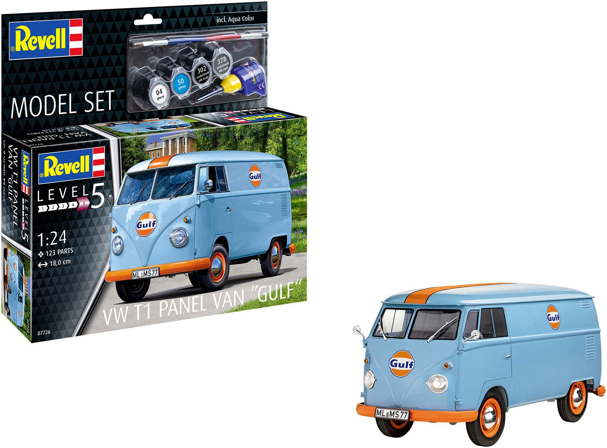Revell® Modellbausatz W T1 panel van (Gulf Decoration), Made in Europe