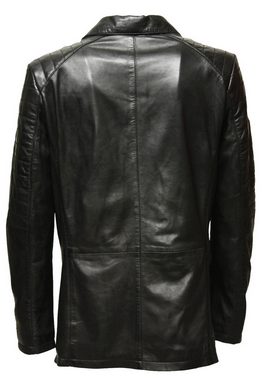 Zimmert Leather Lederjacke Braddley Ledersakko, Schwarz, gesteppt, Sakko, washed Lammnappa