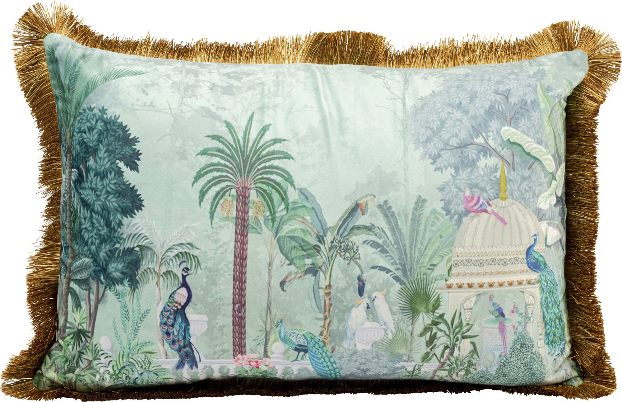 Kare Design Dekokissen Jungle Temple, Kissenhülle mit Füllung, 60x40 cm
