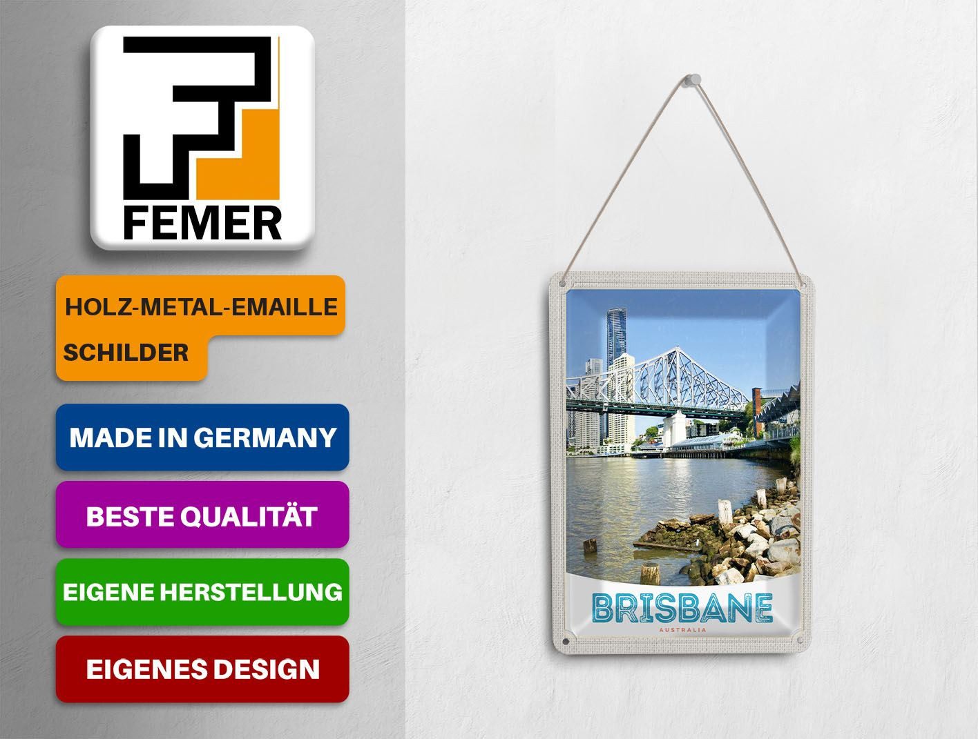 Femer GmbH Postkarte Reise 10x14cm Brisbane Australien Innenstadt, unfrankiert
