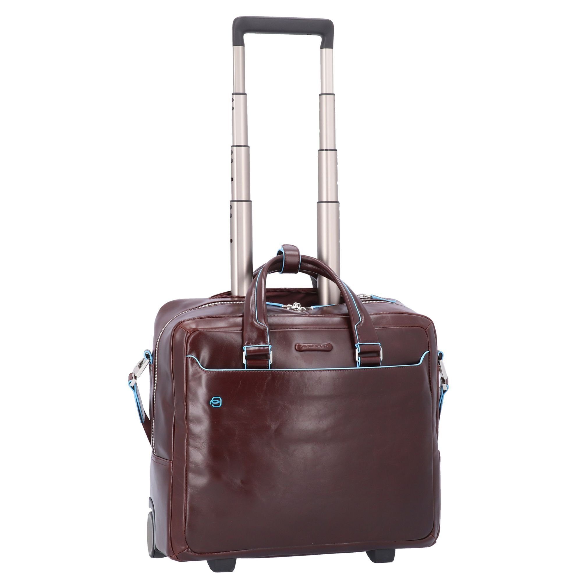 Business-Trolley mahogany 2 Blue Square, Leder Rollen, Piquadro