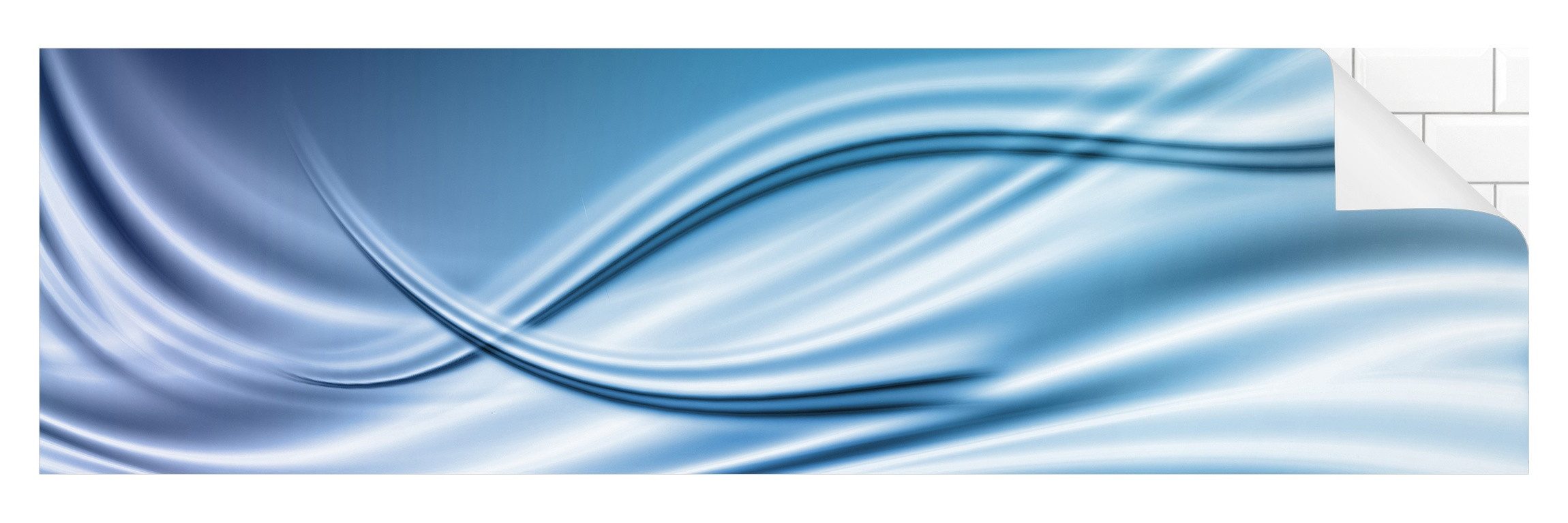 Bilderdepot24 Küchenrückwand selbstklebend blau mit Motiv Abstrakt, (1-tlg., Nischenrückwand - für Fliesenspiegel ohne Bohren - glänzend), Nischenrückwand fugenlos Wandpaneel Küche Herd