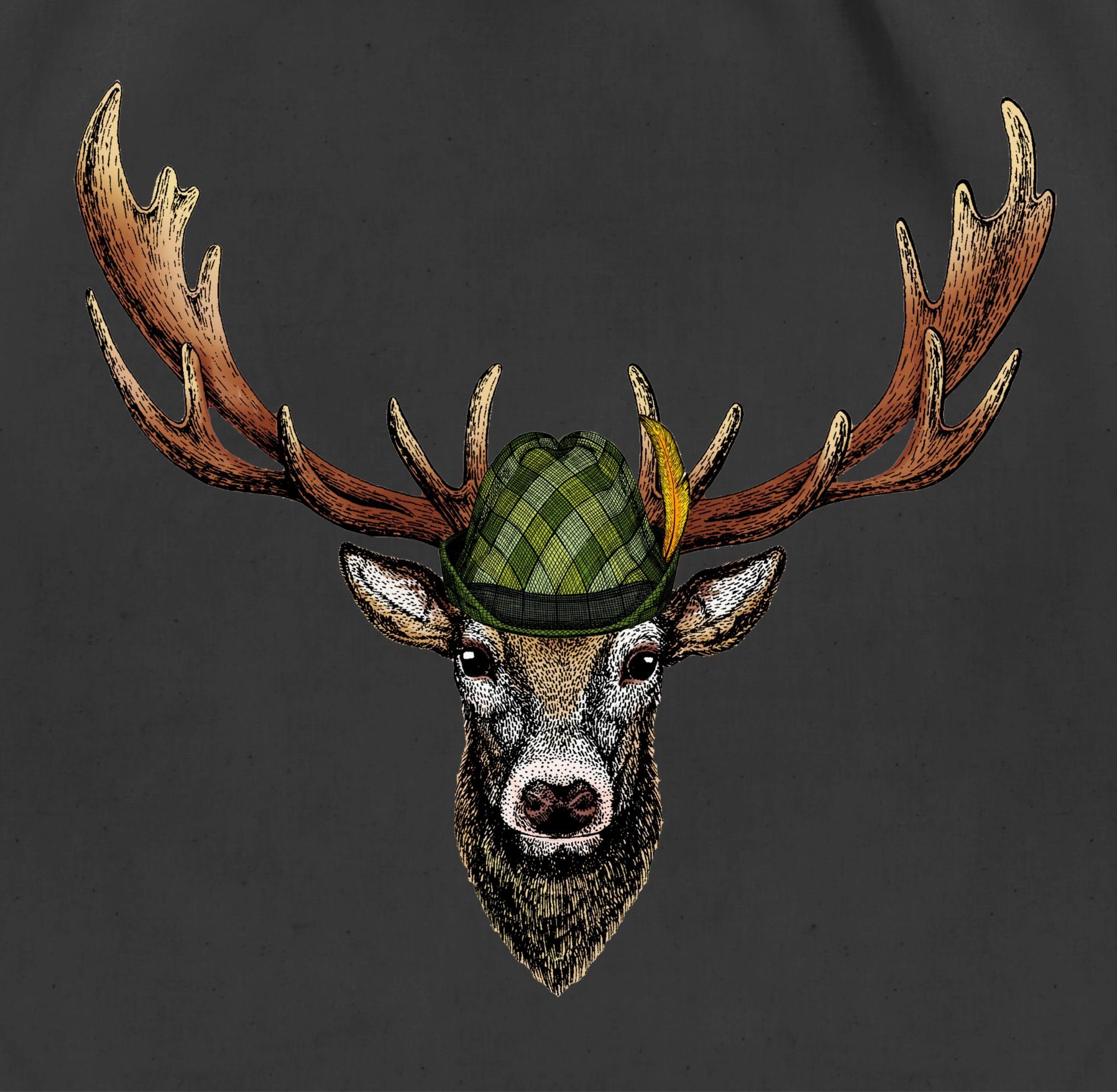 Shirtracer Turnbeutel Jagdhirsch Hirsch Jäger Jägerin Geschenk, Mode für Oktoberfest Tasche