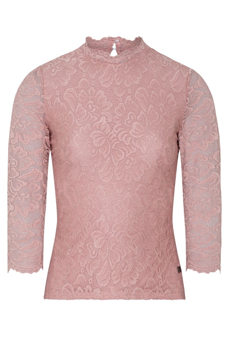 Spieth & Wensky Trachtenshirt Blusenshirt - AMBERG - altrosa, dunkelgrün günstig online kaufen