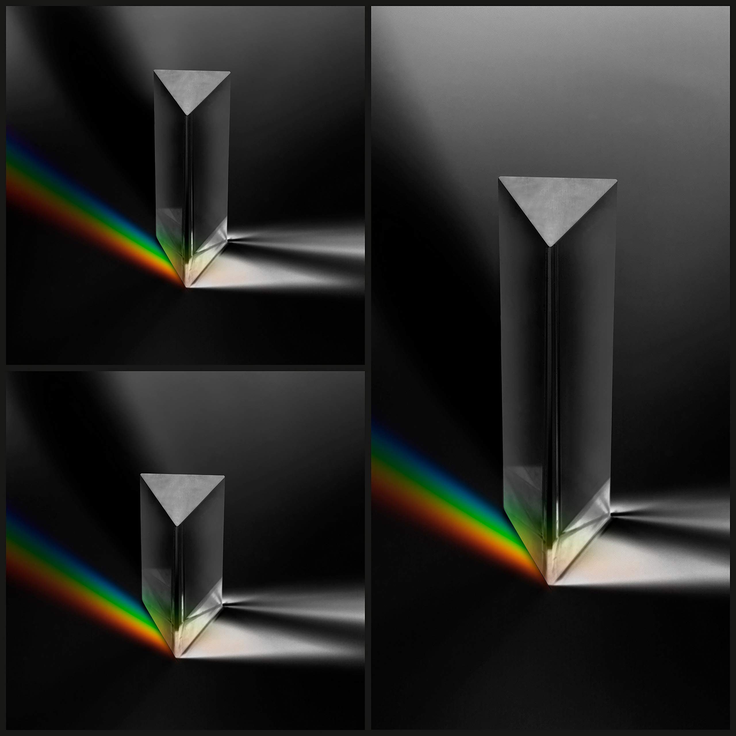 Belle Vous Lernspielzeug Dreieck - Kristall Geschenkbox mit NEU, & STK Dreieck K9 Stoff Prisma mit Prisma Tasche, Tuch Tasche, & Geschenkbox Kristall