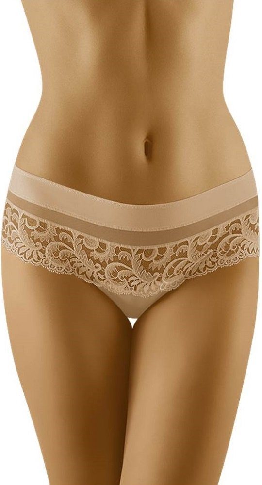 Wolbar verziert Stringpanty mit Spitze Shorts-Strings beige