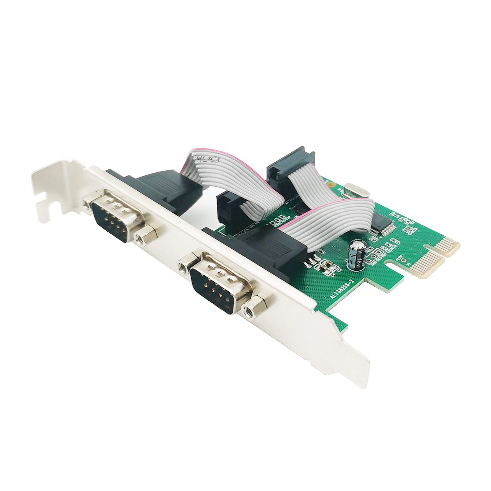 PCI-E 2 Port Dual RS-232 DB9 seriell Controller COM Karte Adapter Computer-Adapter
