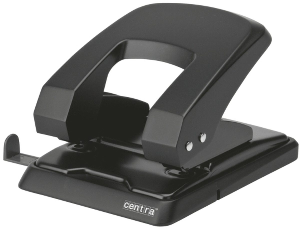 Centra Locher Locher HP40 Metall für 40 Blatt mit Anschlagschiene schwarz (20 Stück)